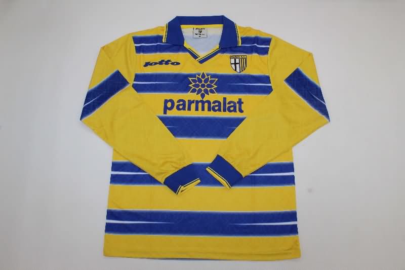 Thailand Quality(AAA) 1998/99 Parma Home Retro Long Sleeve Soccer Jersey Thailand Quality(AAA) 1998/99 Parma Home Retro Long Sleeve Soccer Jersey