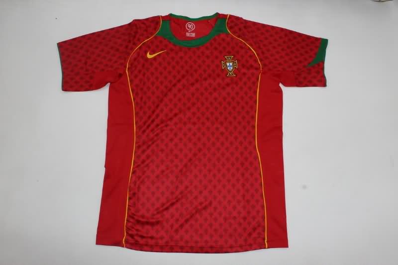 Thailand Quality(AAA) 2004 Portugal Home Retro Soccer Jersey