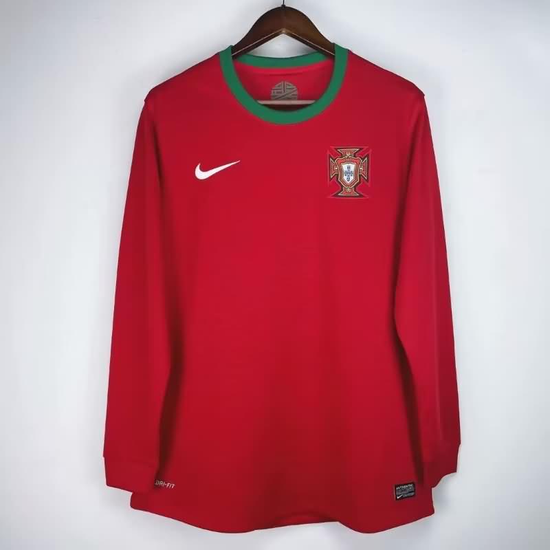 Thailand Quality(AAA) 2012 Portugal Home Long Sleeve Retro Soccer Jersey
