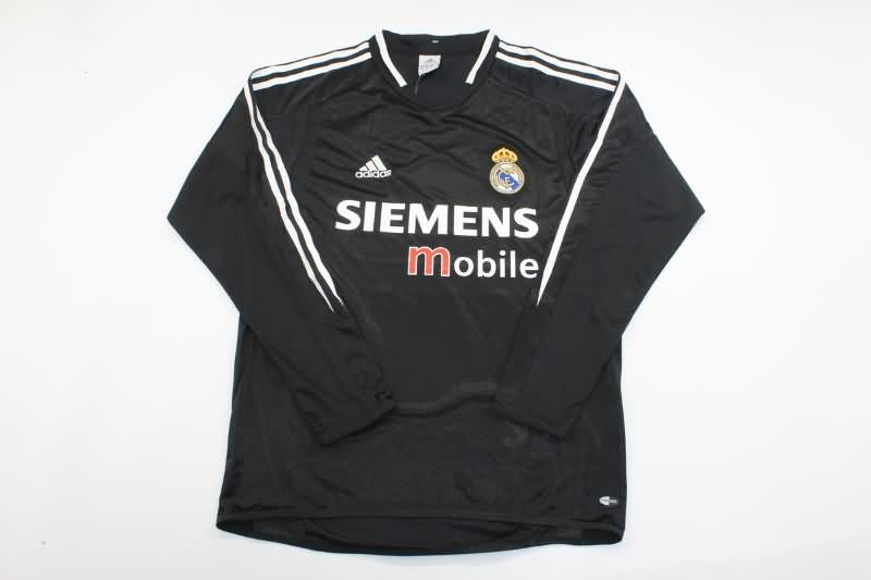 Thailand Quality(AAA) 2004/05 Real Madrid Away Long Sleeve Retro Soccer Jersey