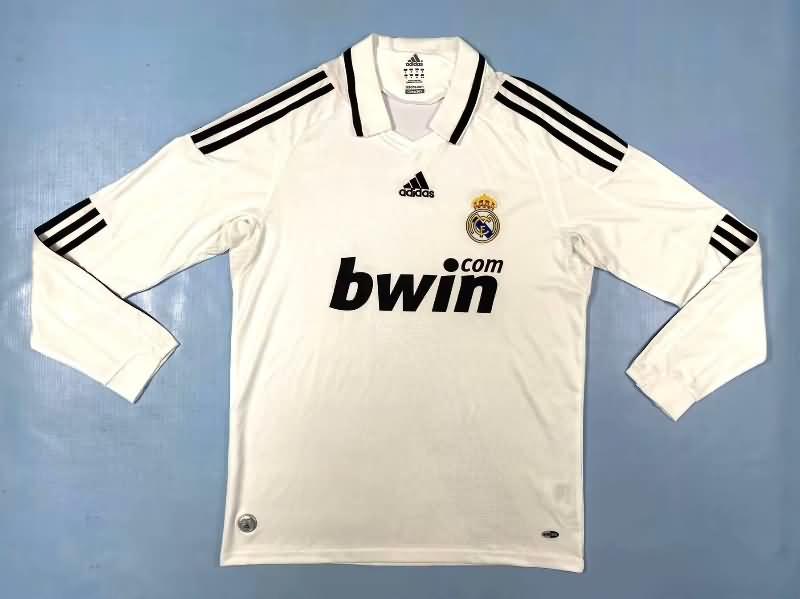 Thailand Quality(AAA) 2008/09 Real Madrid Home Long Sleeve Retro Soccer Jersey