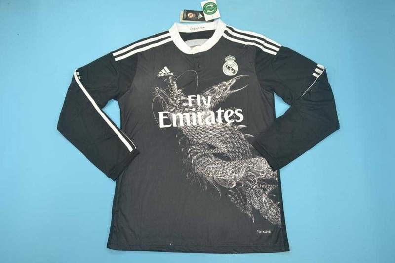 Thailand Quality(AAA) 2014/15 Real Madrid Third Retro Soccer Jersey(L/S)