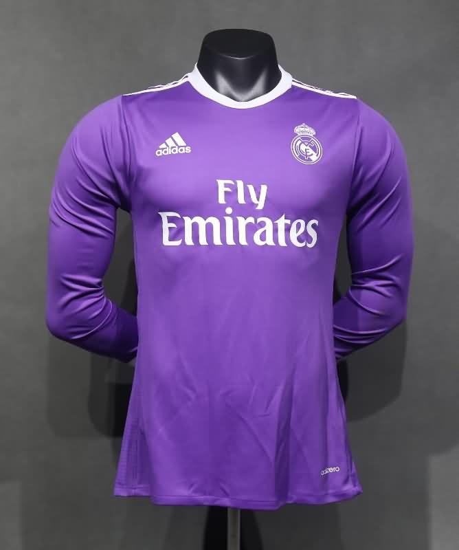 Thailand Quality(AAA) 2016/17 Real Madrid Away Long Retro Soccer Jersey (Player)