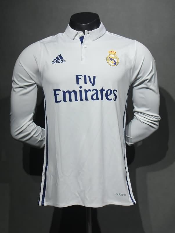 Thailand Quality(AAA) 2016/17 Real Madrid Home LS Retro Soccer Jersey (Player)