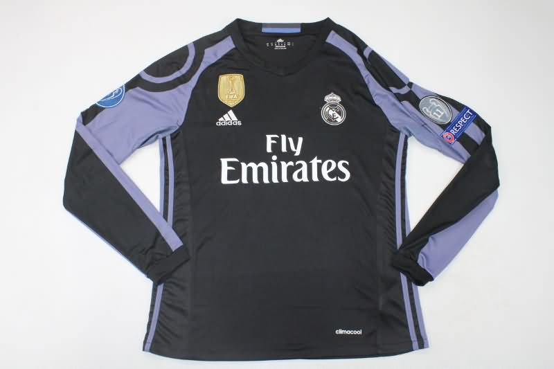 Thailand Quality(AAA) 2016/17 Real Madrid Third Retro Soccer Jersey(L/S)