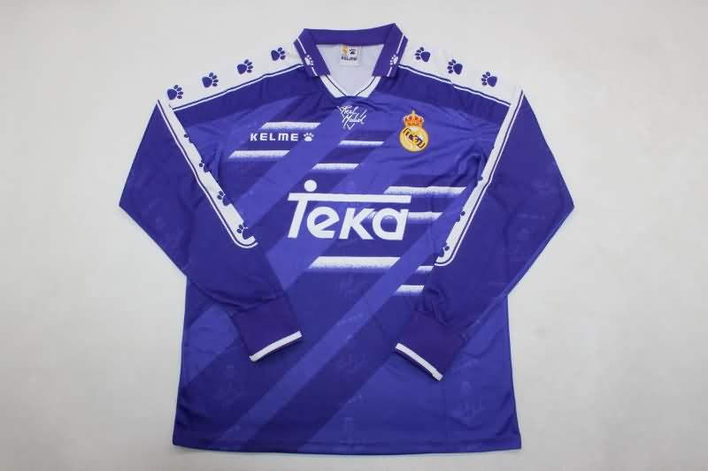 Thailand Quality(AAA) 1994/96 Real Madrid Away Long Sleeve Retro Soccer Jersey