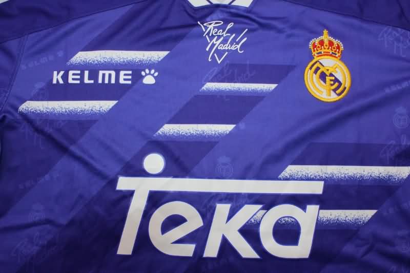 Thailand Quality(AAA) 1994/96 Real Madrid Away Long Sleeve Retro Soccer Jersey