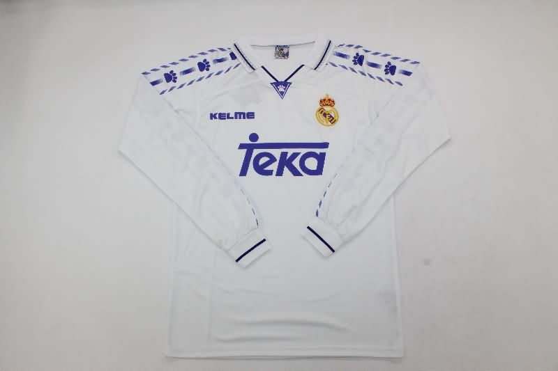 Thailand Quality(AAA) 1996/97 Real Madrid Home Long Sleeve Retro Soccer Jersey Thailand Quality(AAA) 1996/97 Real Madrid Home Long Sleeve Retro Soccer Jersey