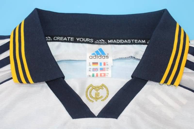 Thailand Quality(AAA) 1998/00 Real Madrid Home Retro Long Slevee Soccer Jersey