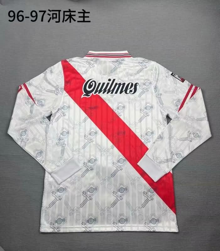 Thailand Quality(AAA) 1996 River Plate Home Long Sleeve Retro Soccer Jersey