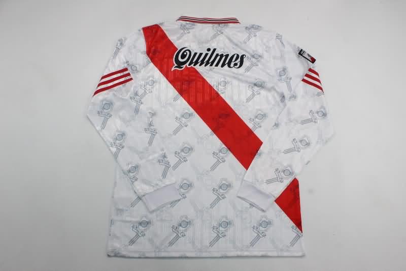 Thailand Quality(AAA) 1996 River Plate Home Long Sleeve Retro Soccer Jersey