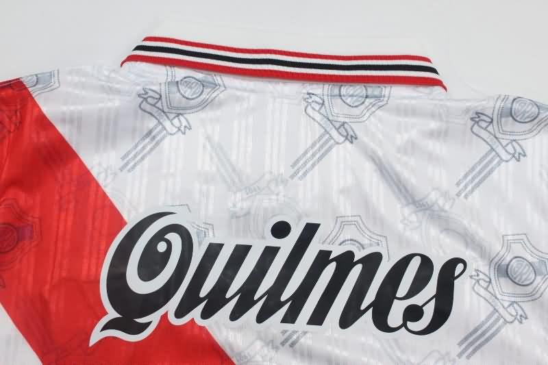 Thailand Quality(AAA) 1996 River Plate Home Long Sleeve Retro Soccer Jersey