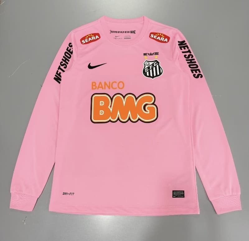 Thailand Quality(AAA) 2012/13 Santos Pink Retro Long Sleeve Soccer Jersey Thailand Quality(AAA) 2012/13 Santos Pink Retro Long Sleeve Soccer Jersey