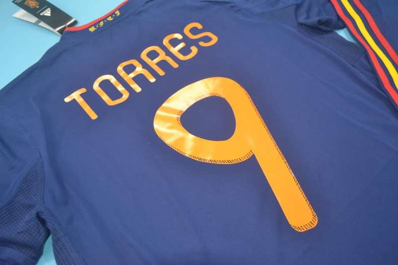 Thailand Quality(AAA) 2010 Spain Away Retro Soccer Jersey(L/S)