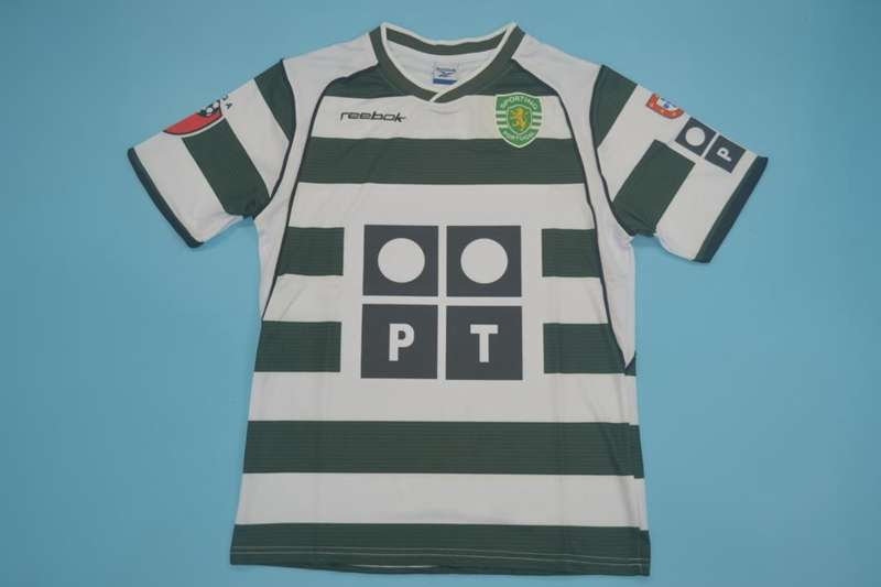 Thailand Quality(AAA) 2002/03 Sporting Lisbon Home Retro Soccer Jersey