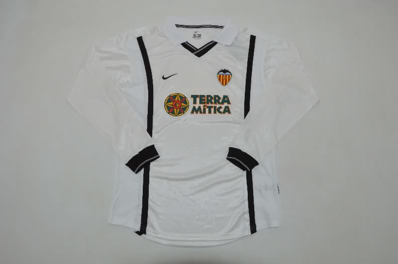 Thailand Quality(AAA) 2000/01 Valencia Home Long Sleeve Retro Soccer Jersey Thailand Quality(AAA) 2000/01 Valencia Home Long Sleeve Retro Soccer Jersey