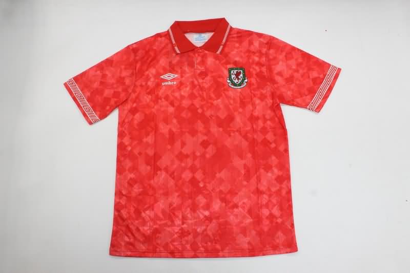 Thailand Quality(AAA) 1990 Wales Home Retro Soccer Jersey
