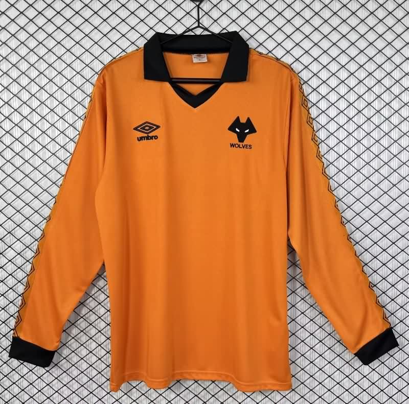 Thailand Quality(AAA) 1980/81 Wolves Home Long Sleeve Retro Soccer Jersey Thailand Quality(AAA) 1980/81 Wolves Home Long Sleeve Retro Soccer Jersey