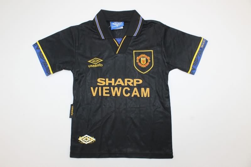 1993/95 Manchester United Away Kids Soccer Jersey And Shorts